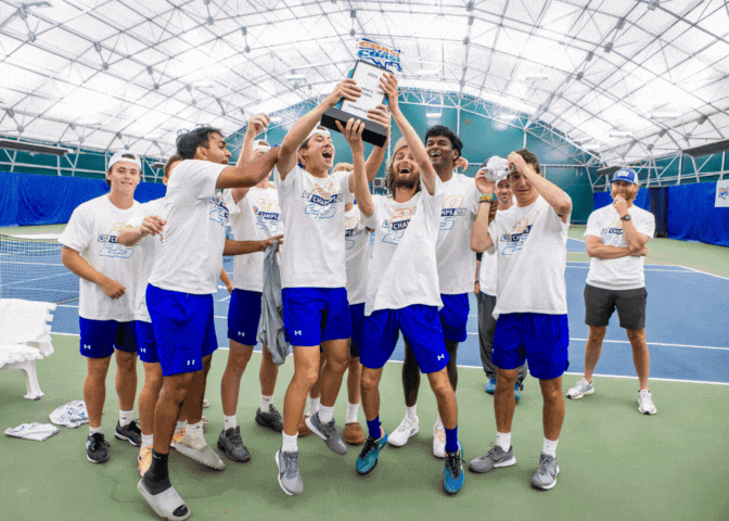 Photographs of the men's tennis team