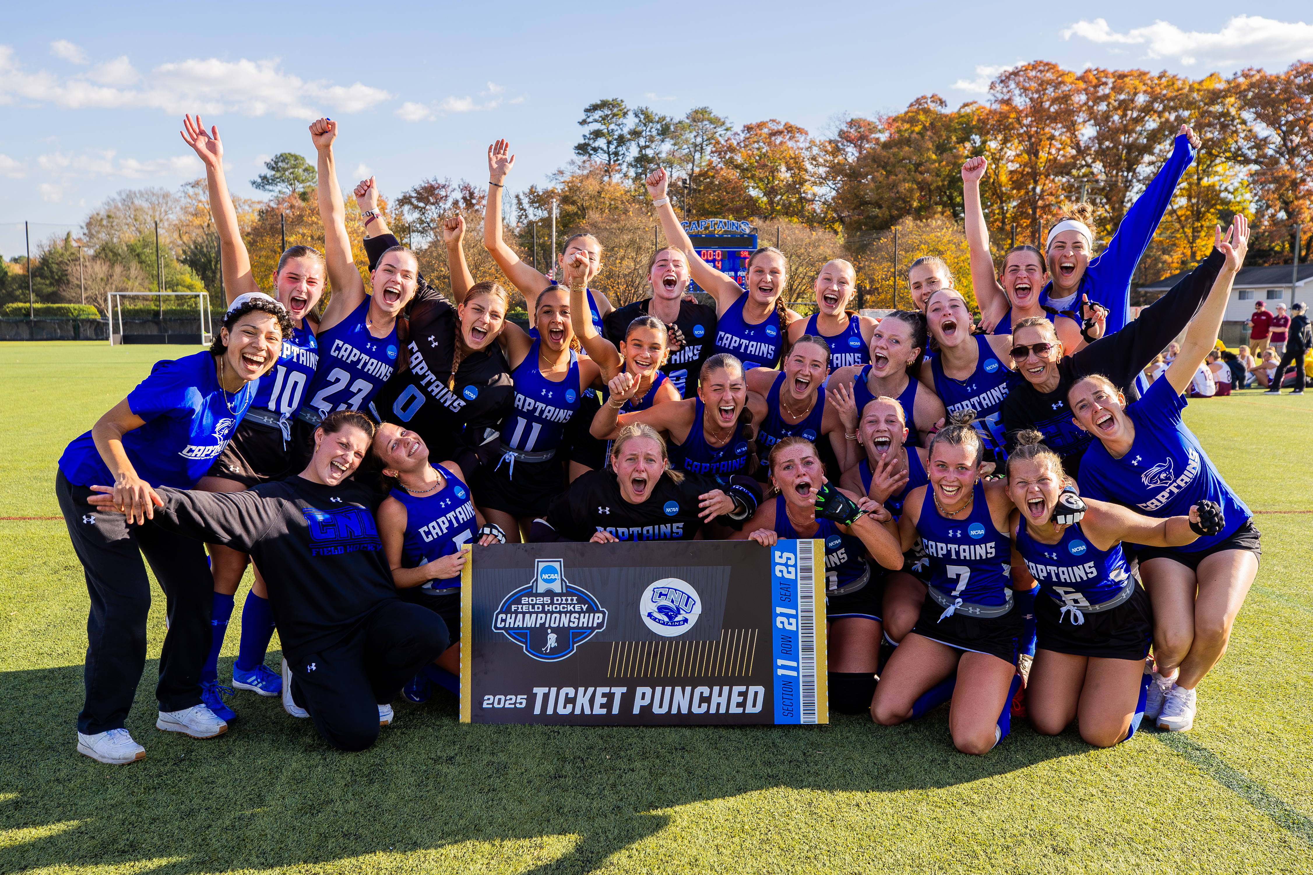 Team photo of the CNU Field Hockey team.
