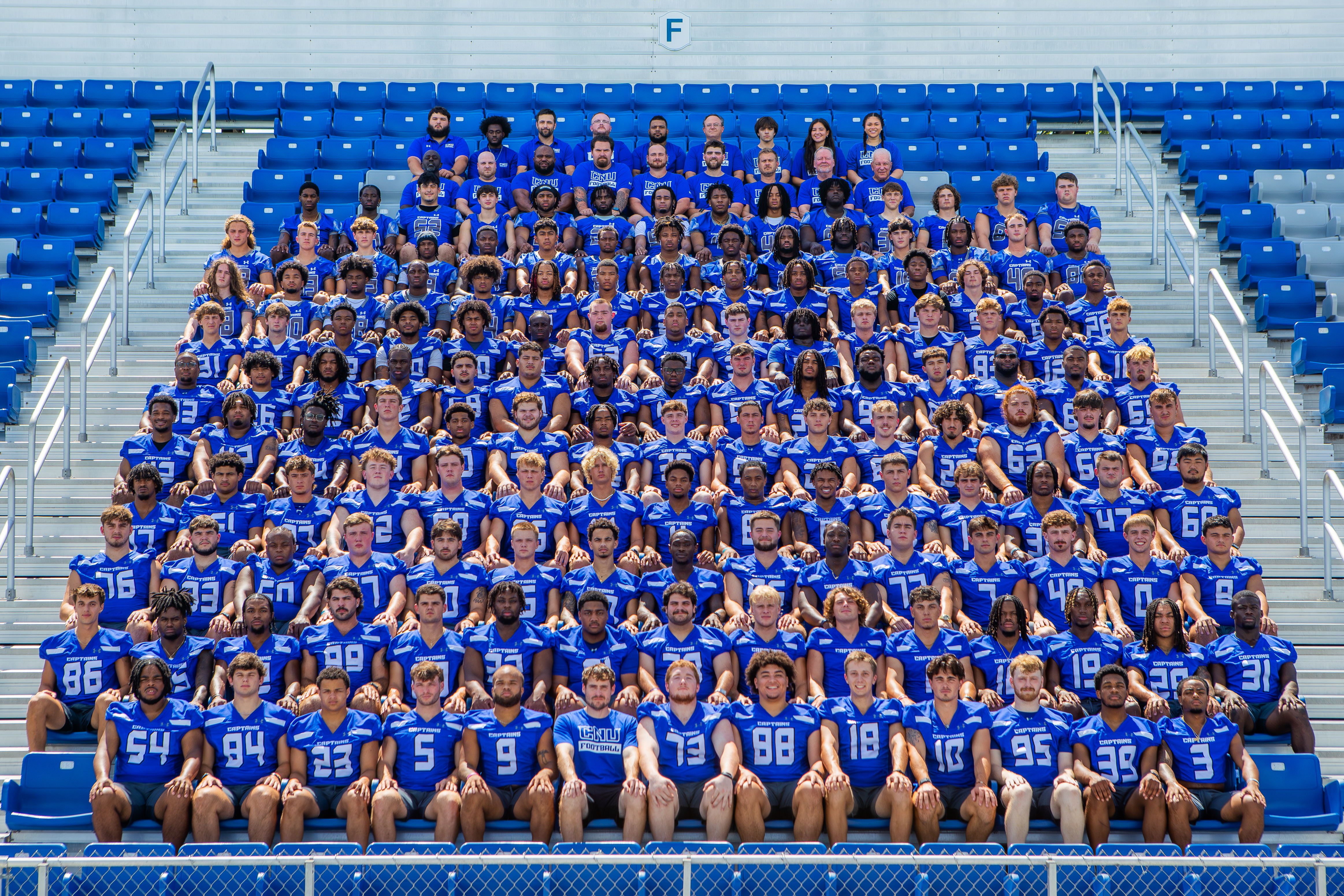 Photograph of the football team on the field